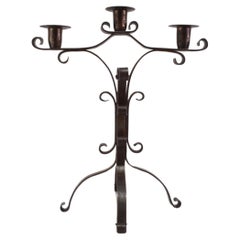 Antique Sculptural Iron Candelabra