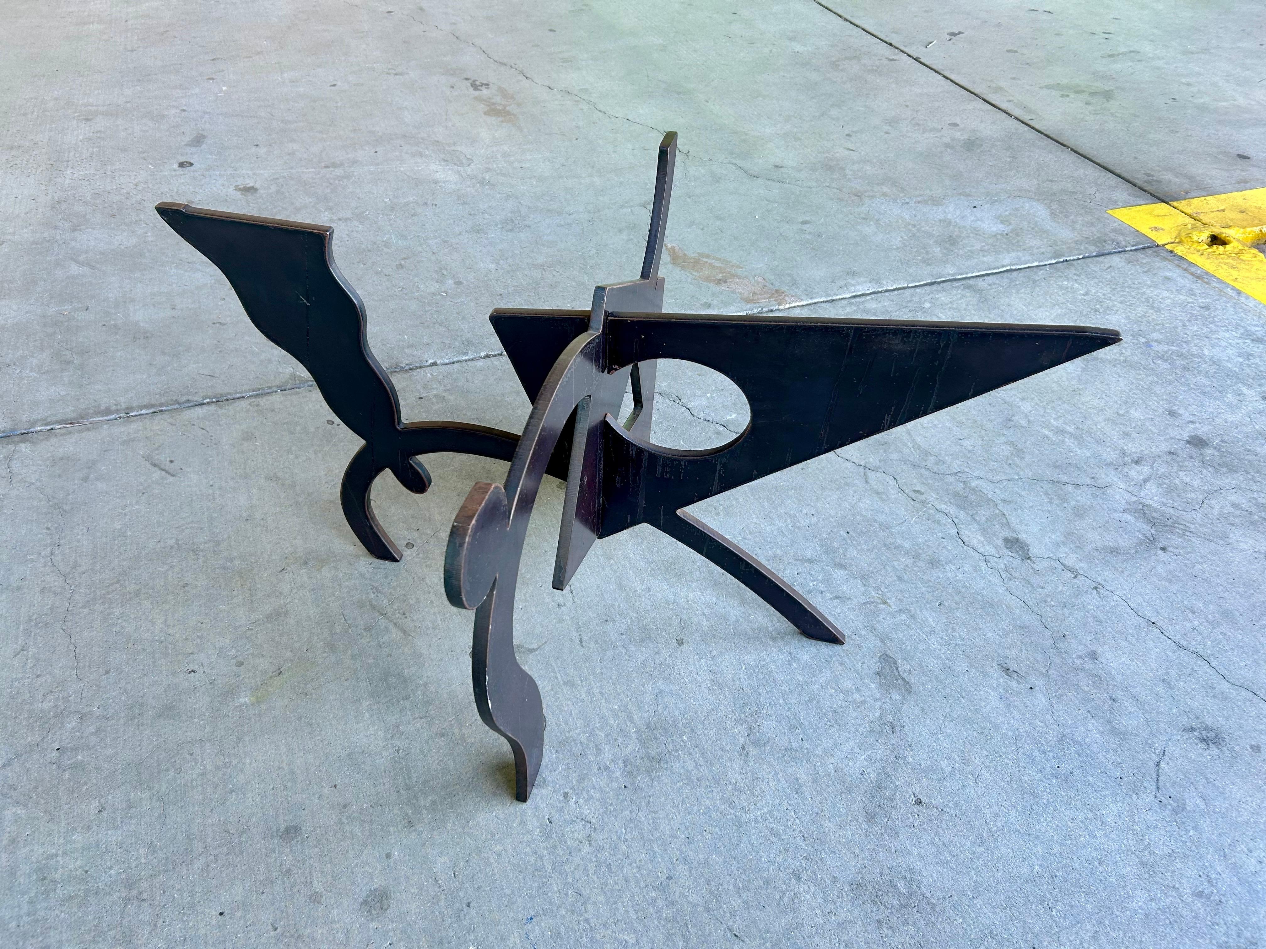 Modern Sculptural Iron Coffee Table Pucci De Rossi 1987