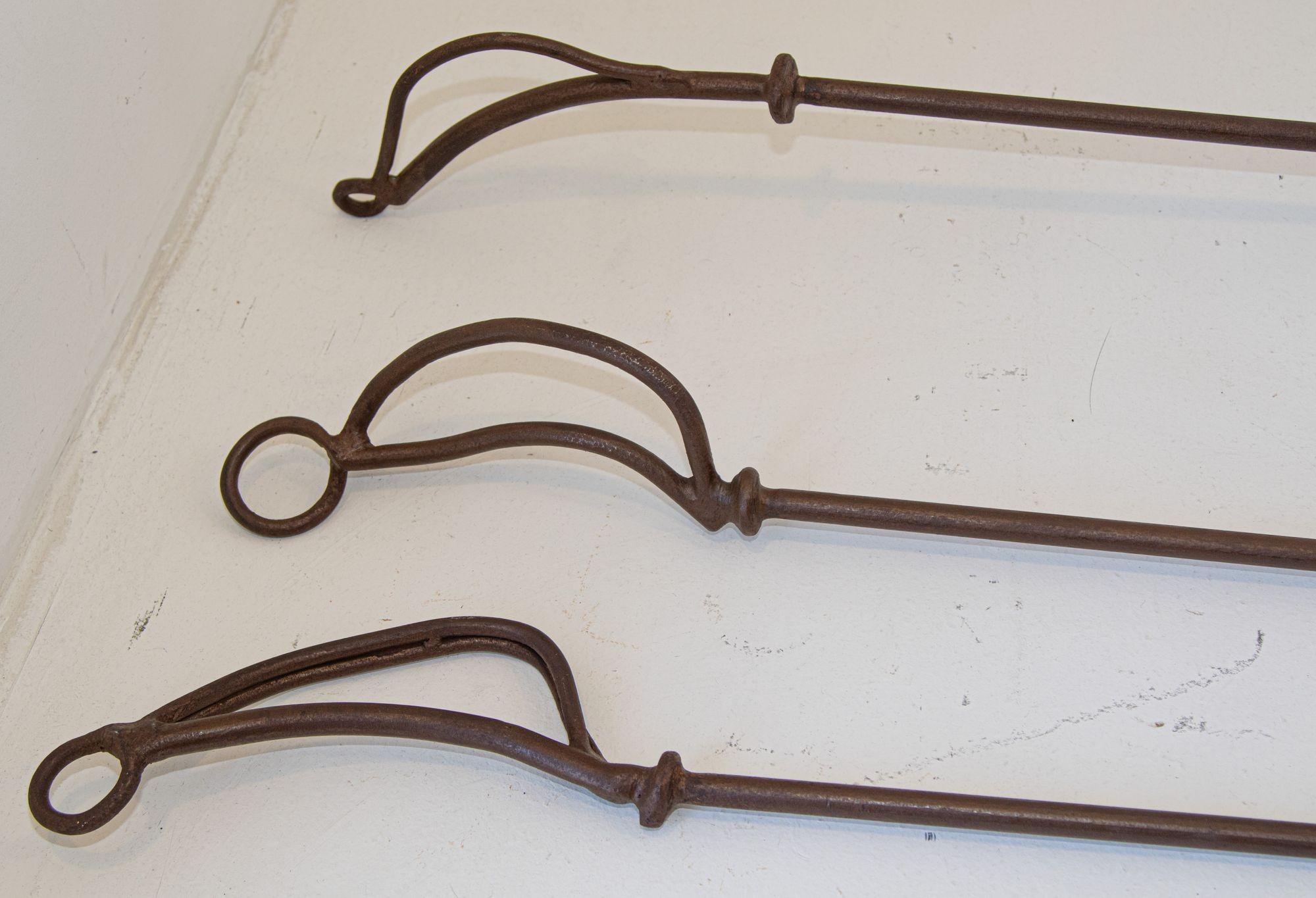 Sculptural Iron Forged Oversized Fire PlaceTools For Sale 2