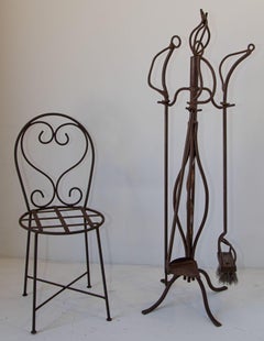 Sculptural Iron Fireplace Tools, Arts and Crafts Style, USA, 1960