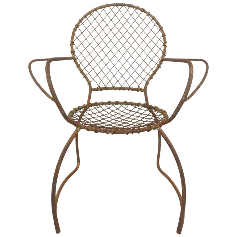 Sculptural Iron Garden Chair For Sale at 1stDibs