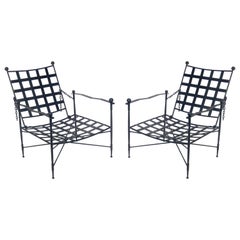 Sculptural Iron Lounge Chairs by Salterini