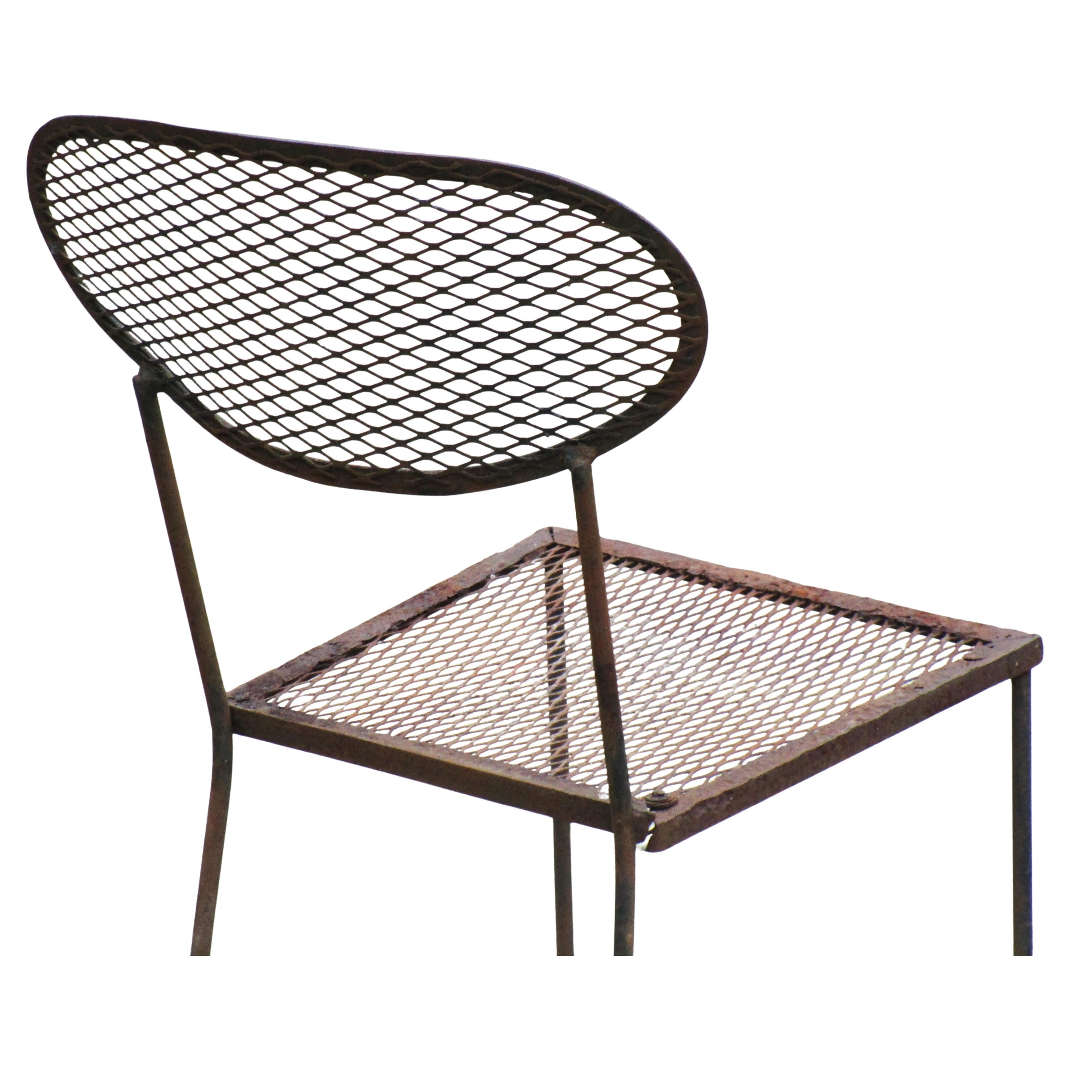 XX secolo Sculptural Iron Mesh Chair, 1950's in vendita