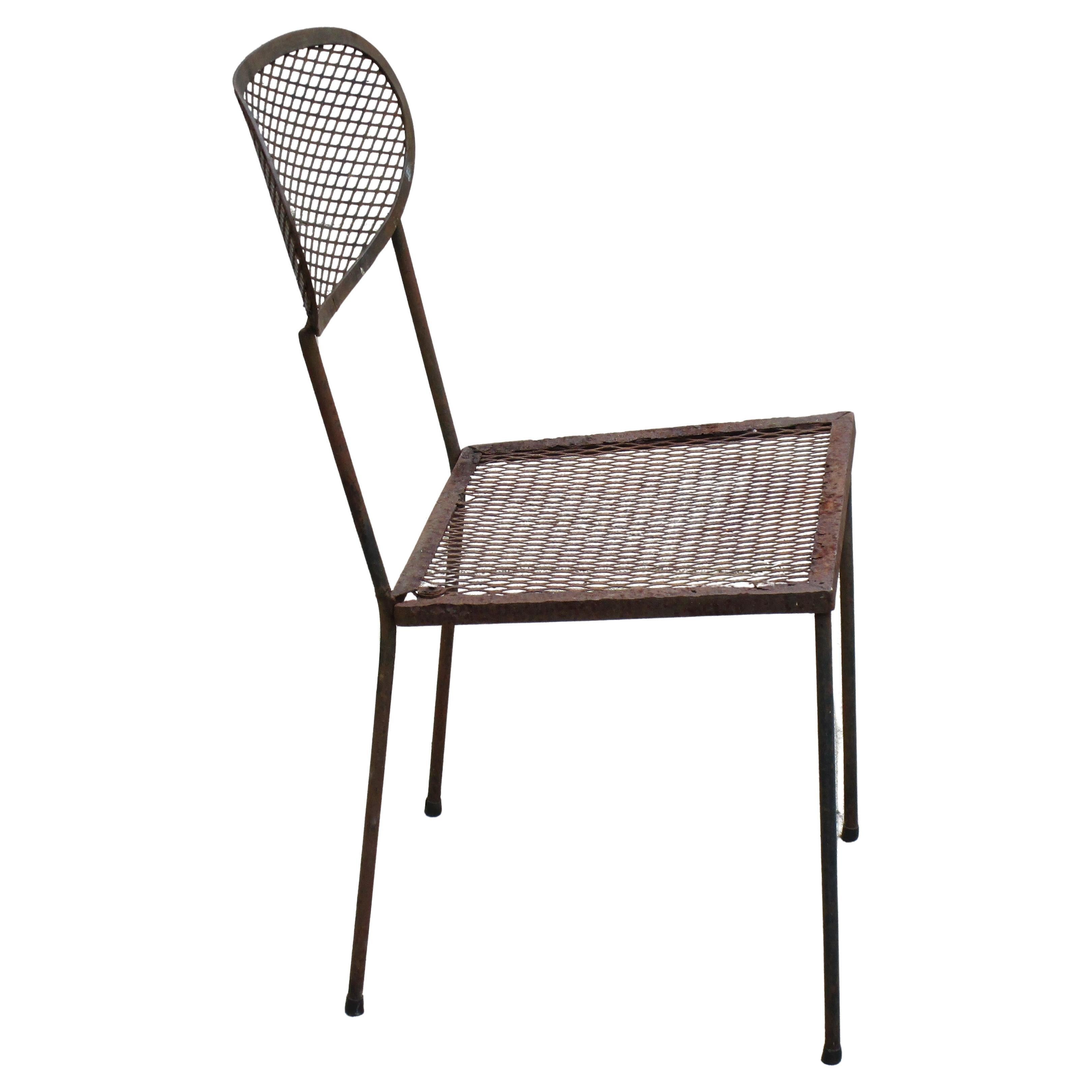 Ferro Sculptural Iron Mesh Chair, 1950's in vendita