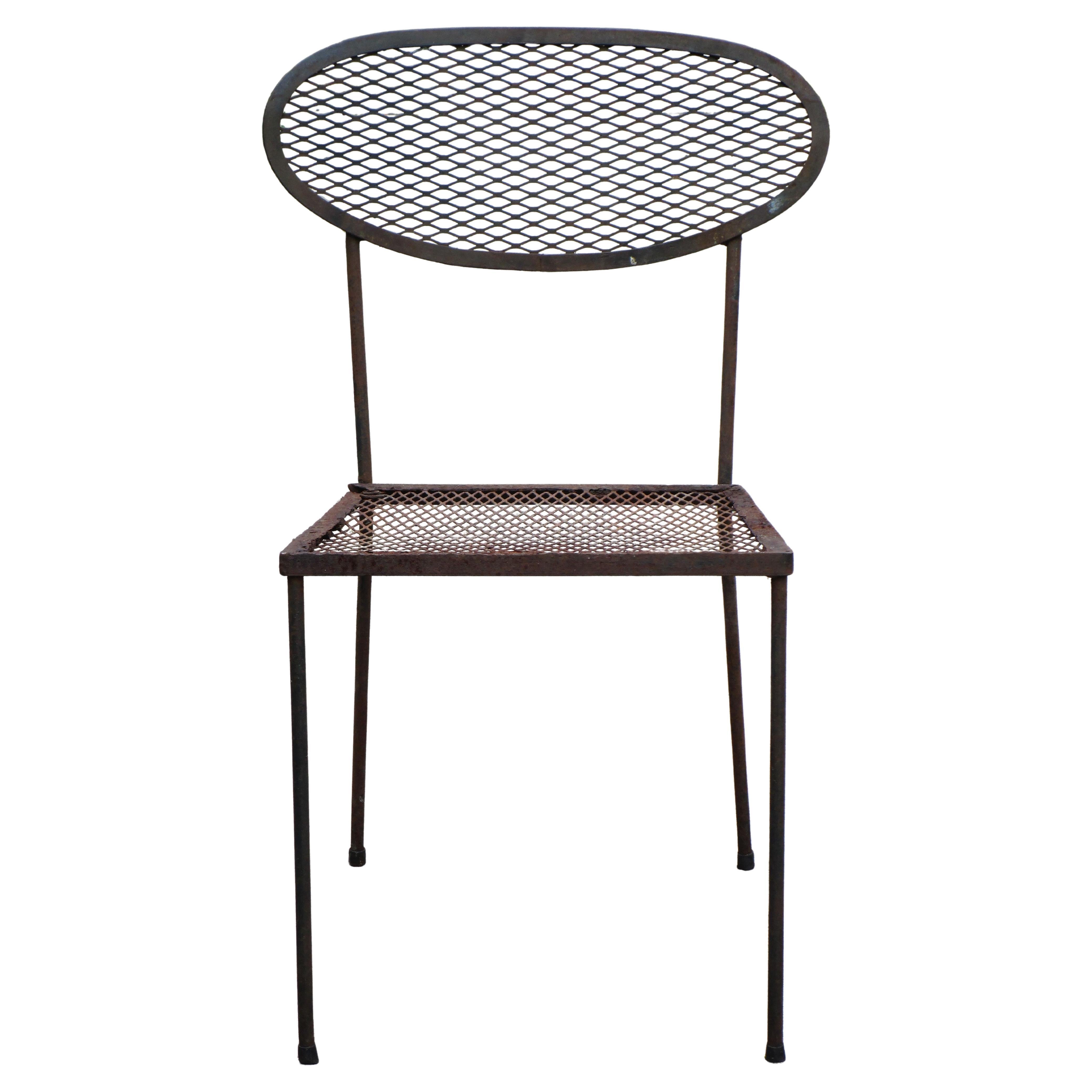Sculptural Iron Mesh Chair, 1950's in vendita