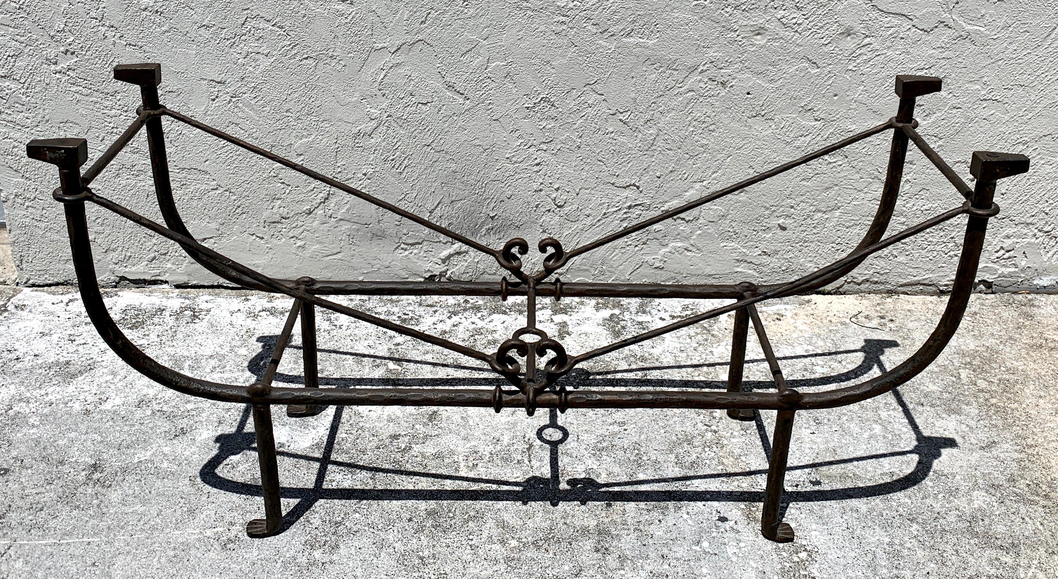 Sculptural Iron Table Base in the Style of Giacometti 1