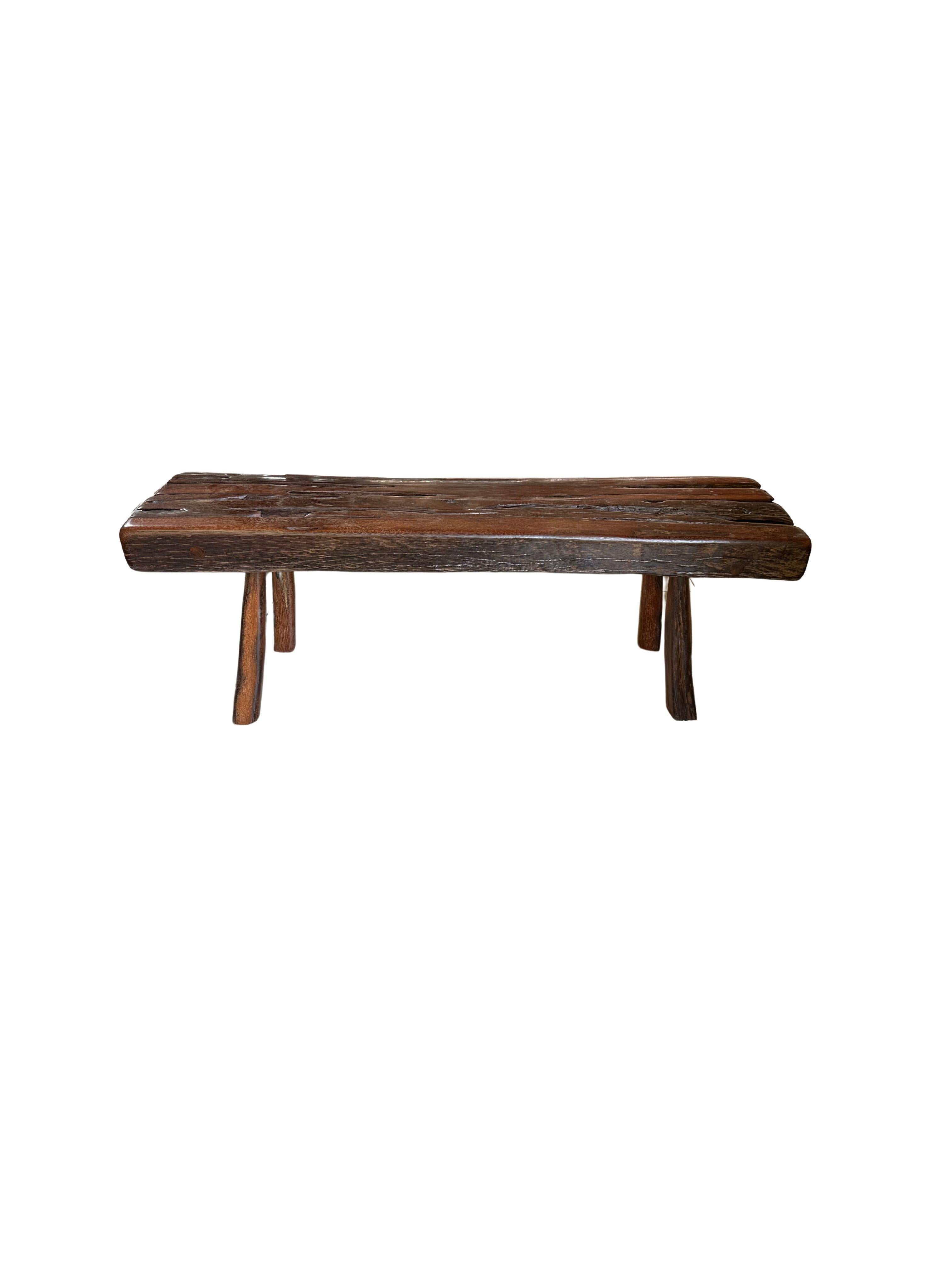 Other Sculptural ironwood Bench Stunning Wood Textures, Modern Organic For Sale