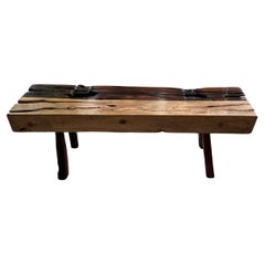 Sculptural ironwood Bench Stunning Wood Textures, Modern Organic