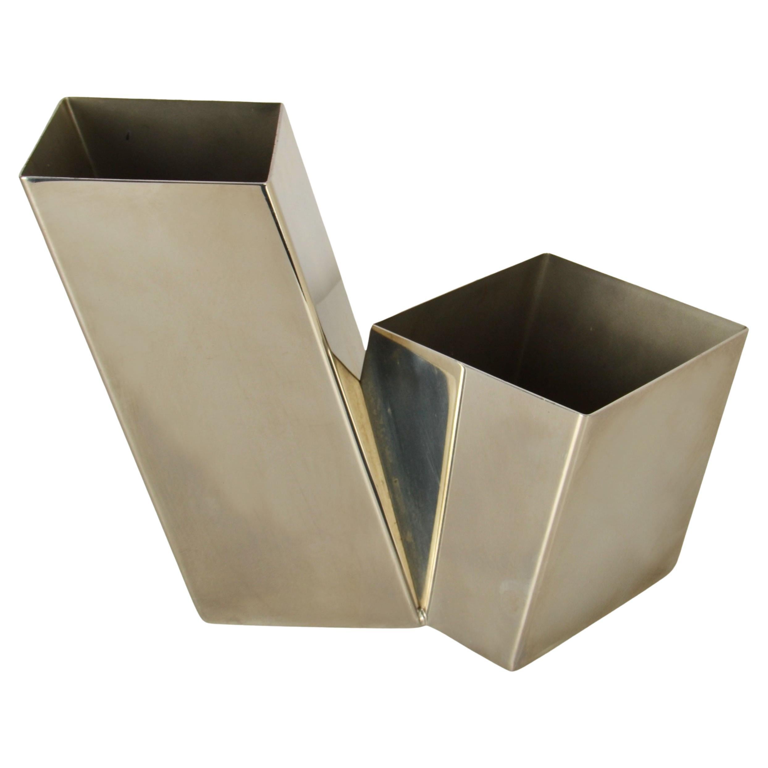 Sculptural Italian 1960s Metal Vase