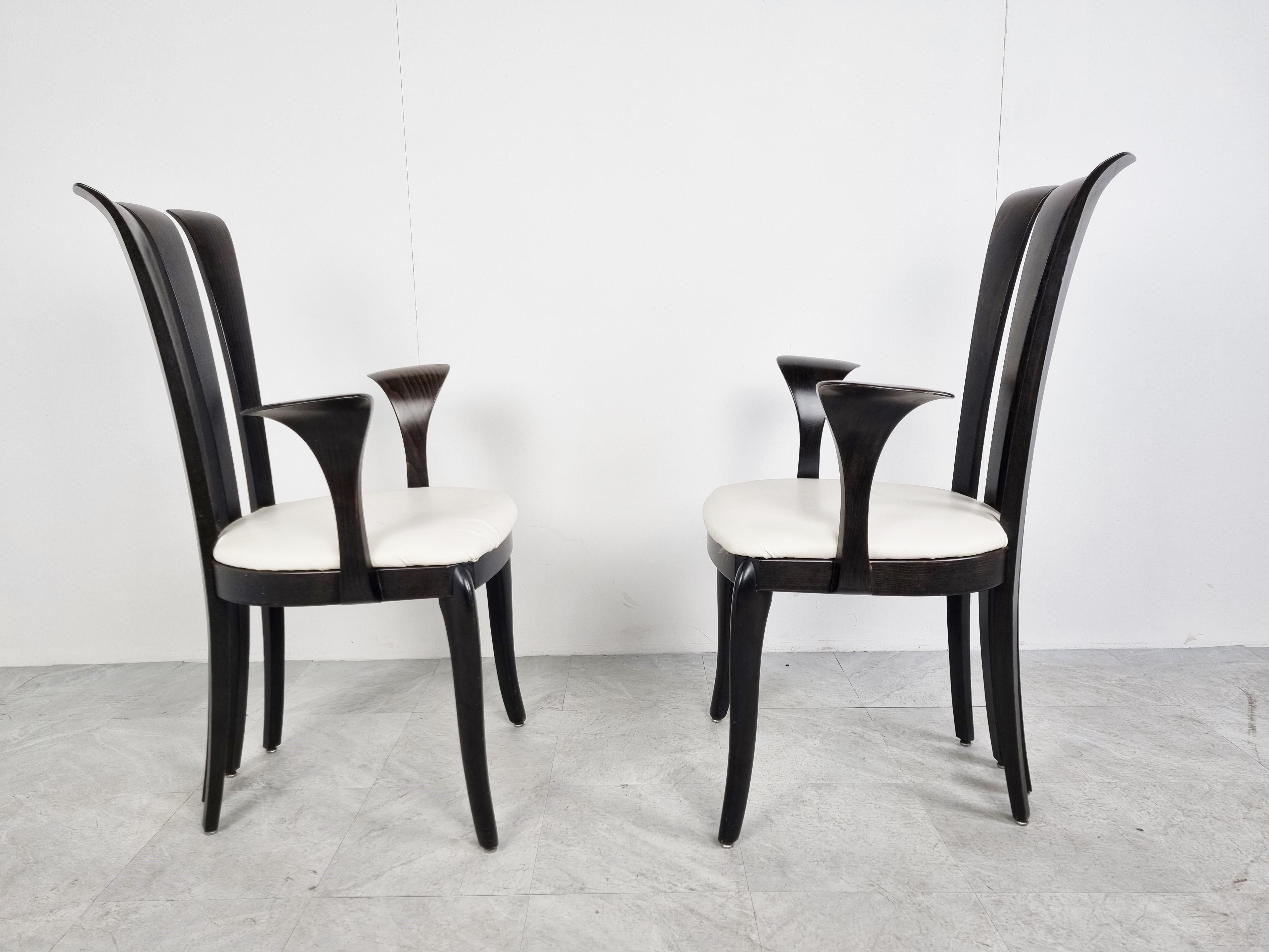 Lacquer Sculptural Italian Armchairs by Sibau, 1990s