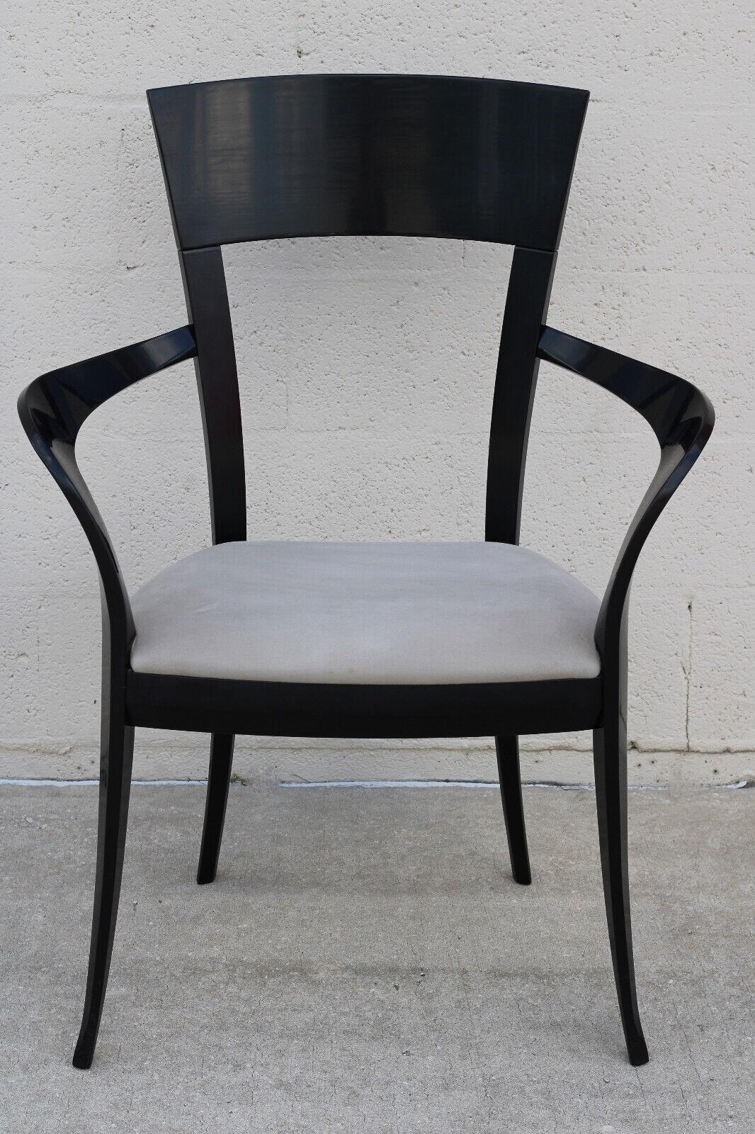 Eight Sculptural Black Lacquer Dining Chairs by Pietro Costantini, Made in Italy For Sale 10