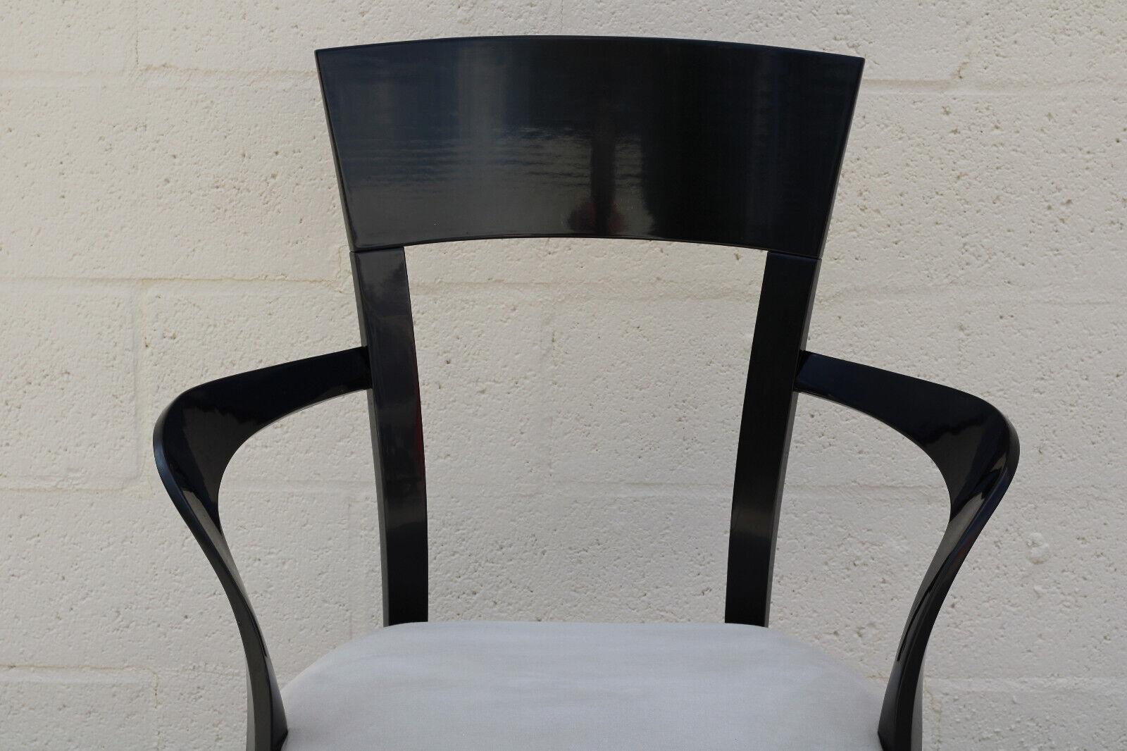 Eight Sculptural Black Lacquer Dining Chairs by Pietro Costantini, Made in Italy For Sale 11