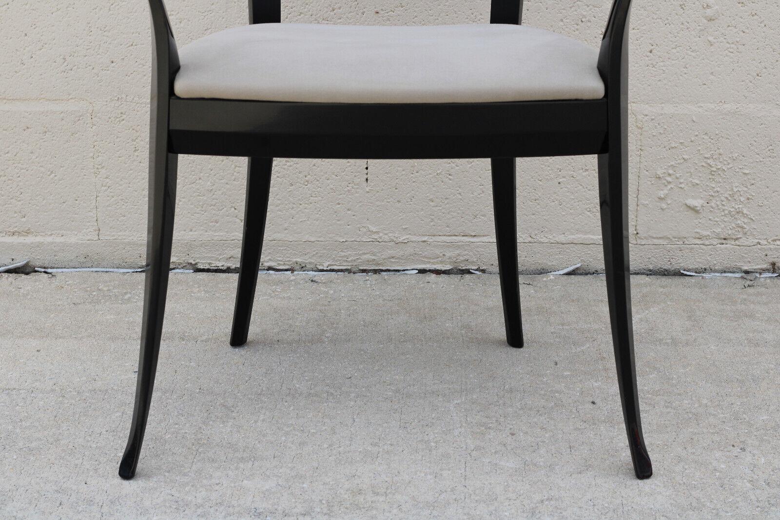 Eight Sculptural Black Lacquer Dining Chairs by Pietro Costantini, Made in Italy For Sale 12