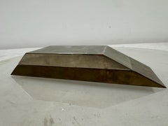 Sculptural Italian Brass and Metal Storage Box