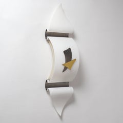 Sculptural Italian Brass and Perspex Wall Light, 1950s