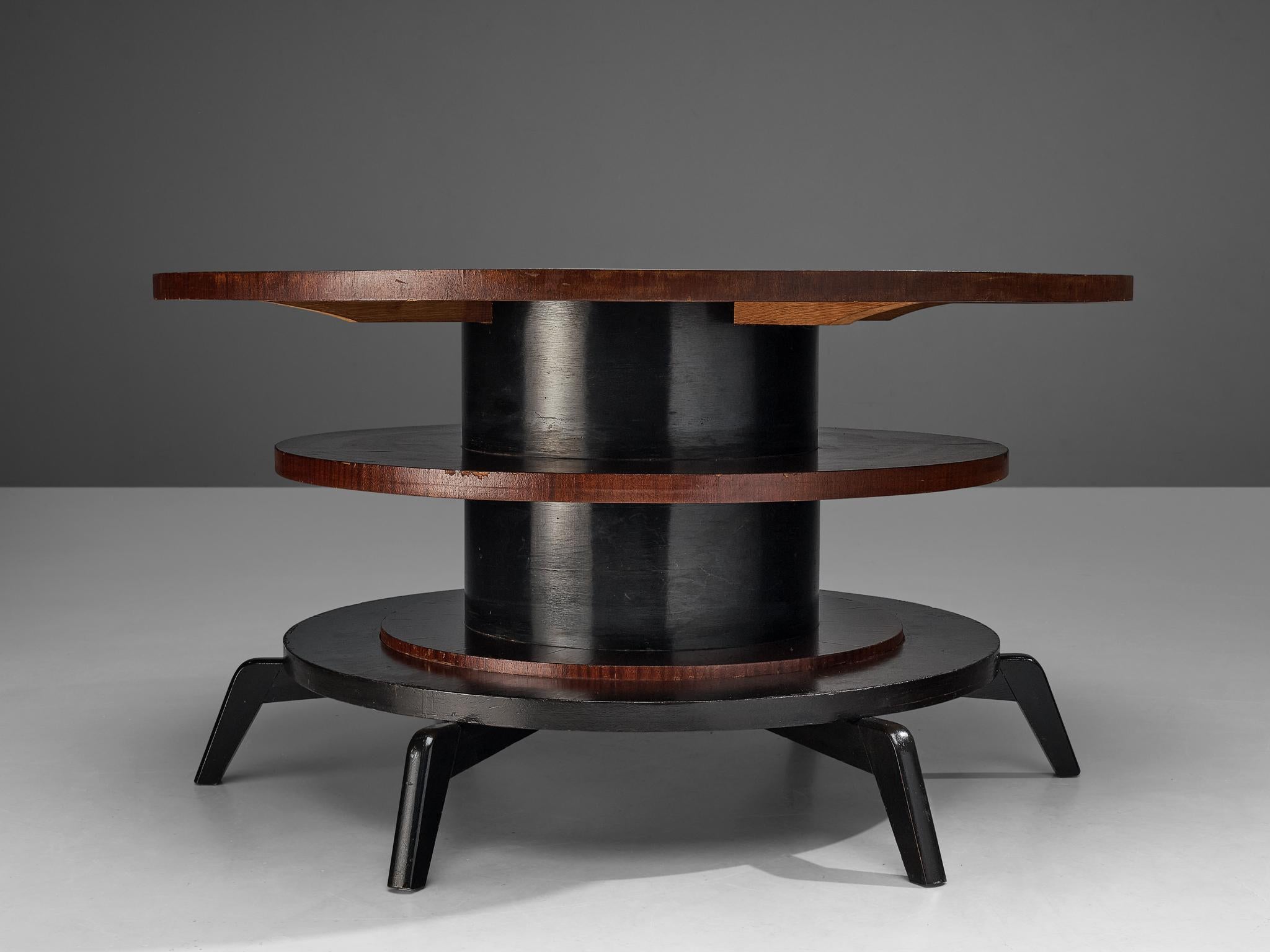 Sculptural Italian Center Table in Mahogany In Good Condition In Waalwijk, NL