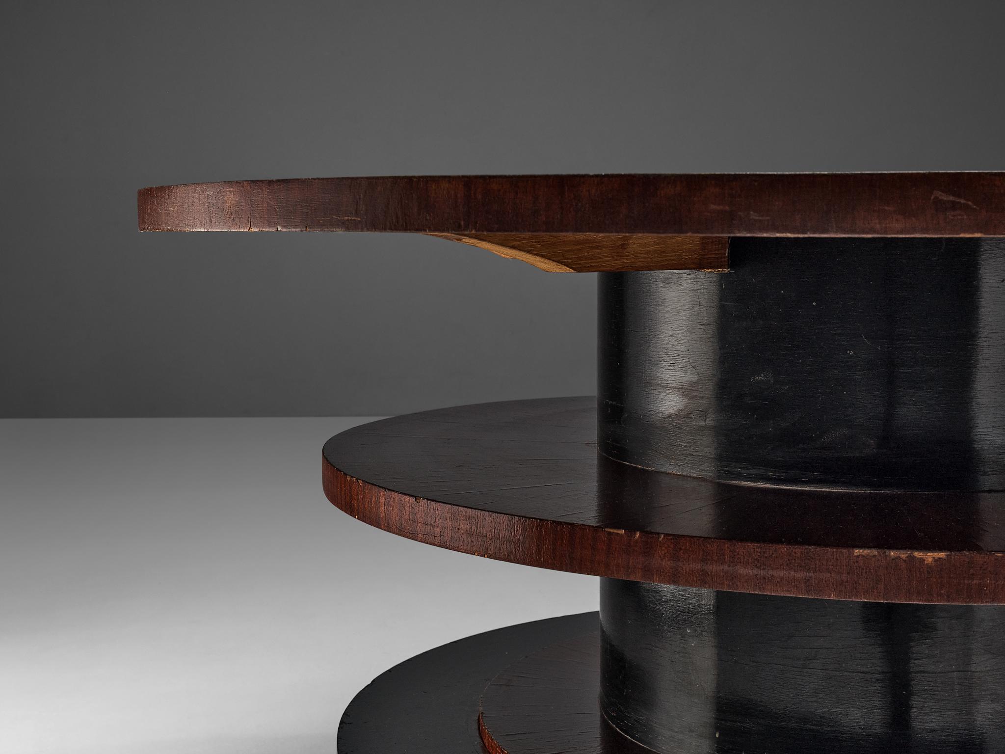 Sculptural Italian Center Table in Mahogany  For Sale 2