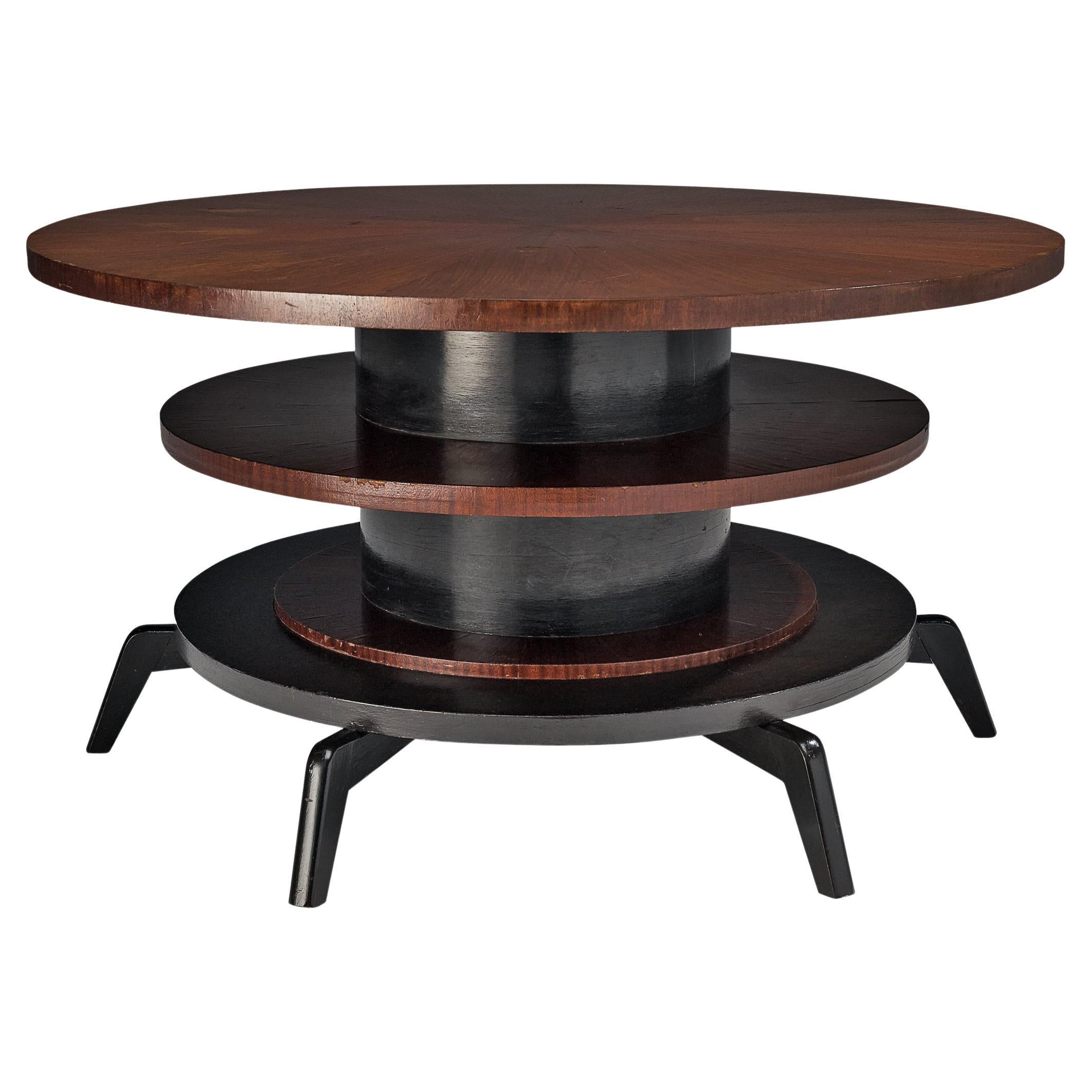 Sculptural Italian Center Table in Mahogany