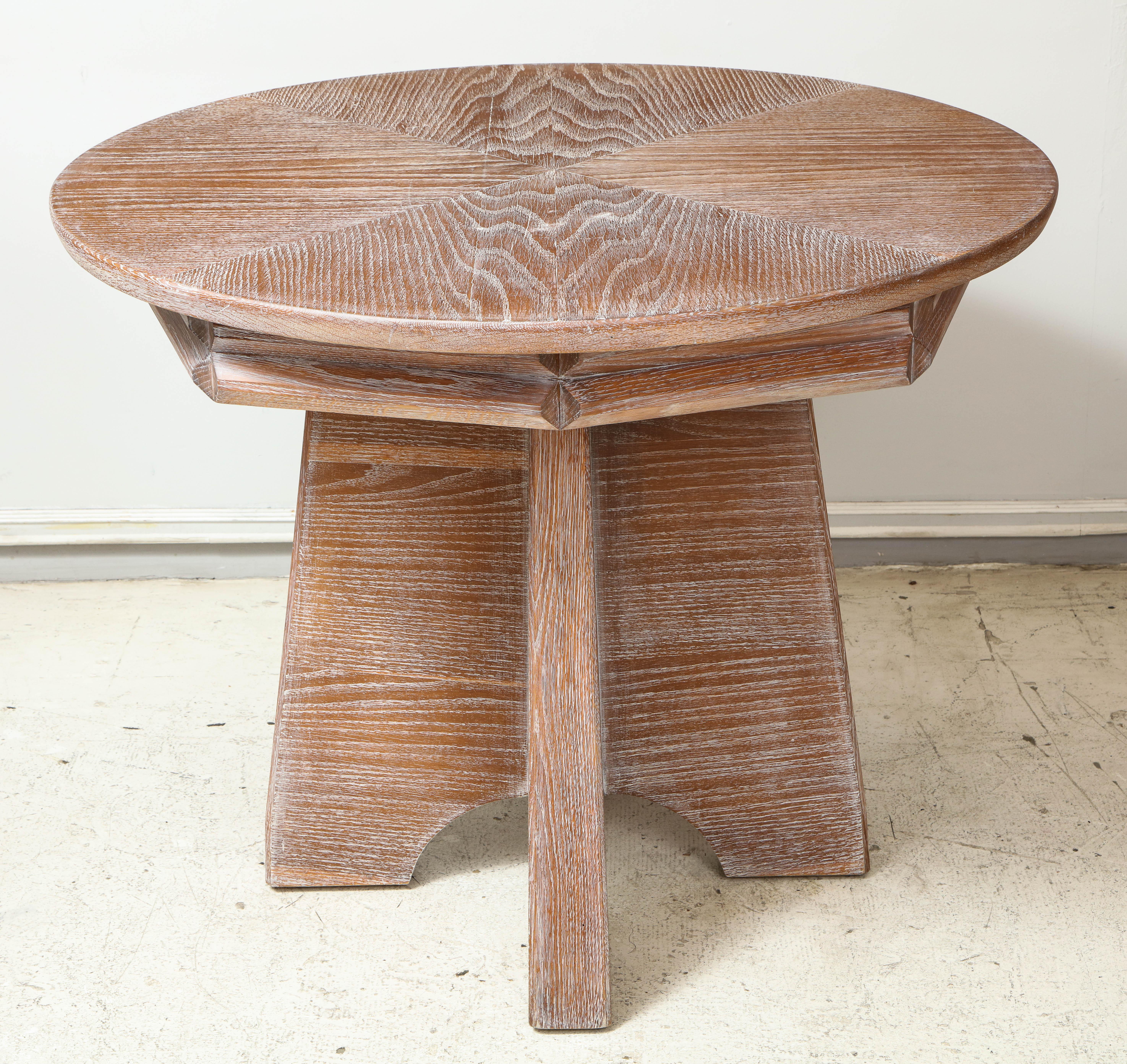 Sculptural  Italian Cerused Oak Center Table In Excellent Condition In New York, NY