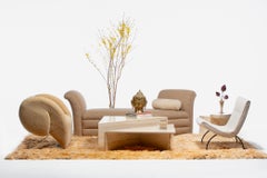 Skulpturaler italienischer Stuhl von Arflex aus handgenähtem Champagner-Schurwildfell, ca. 1991