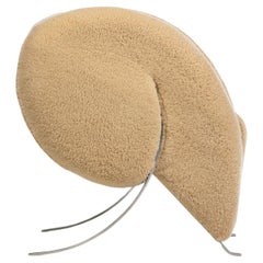Sculptural Italian Chair by Arflex in Hand Sewn Champagne Shearling Hides c.1991