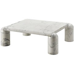 Sculptural Italian Coffee Table in White Marble