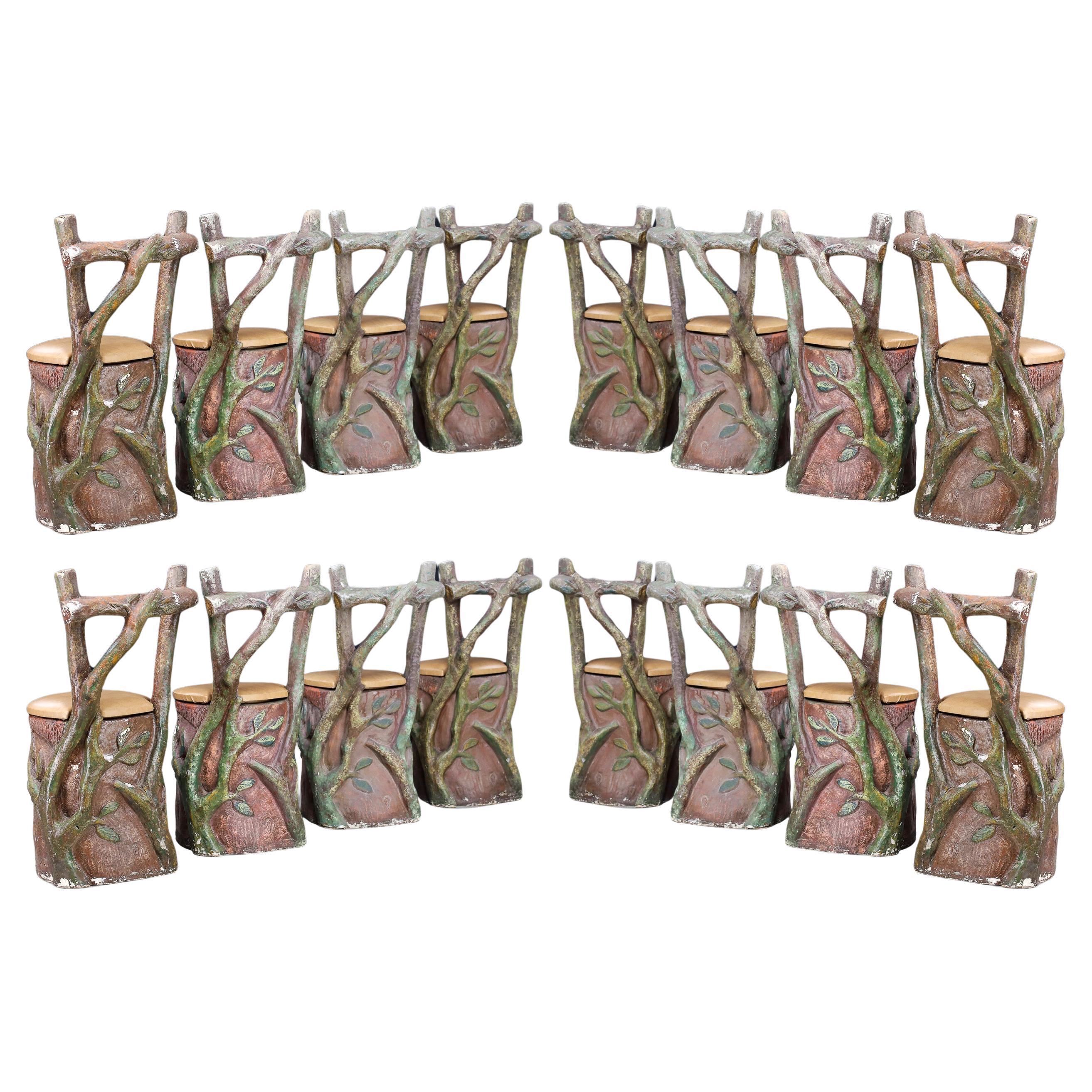 Sculptural Italian Fiberglass Dining Chairs, Mid-Century 1950s-60s For Sale