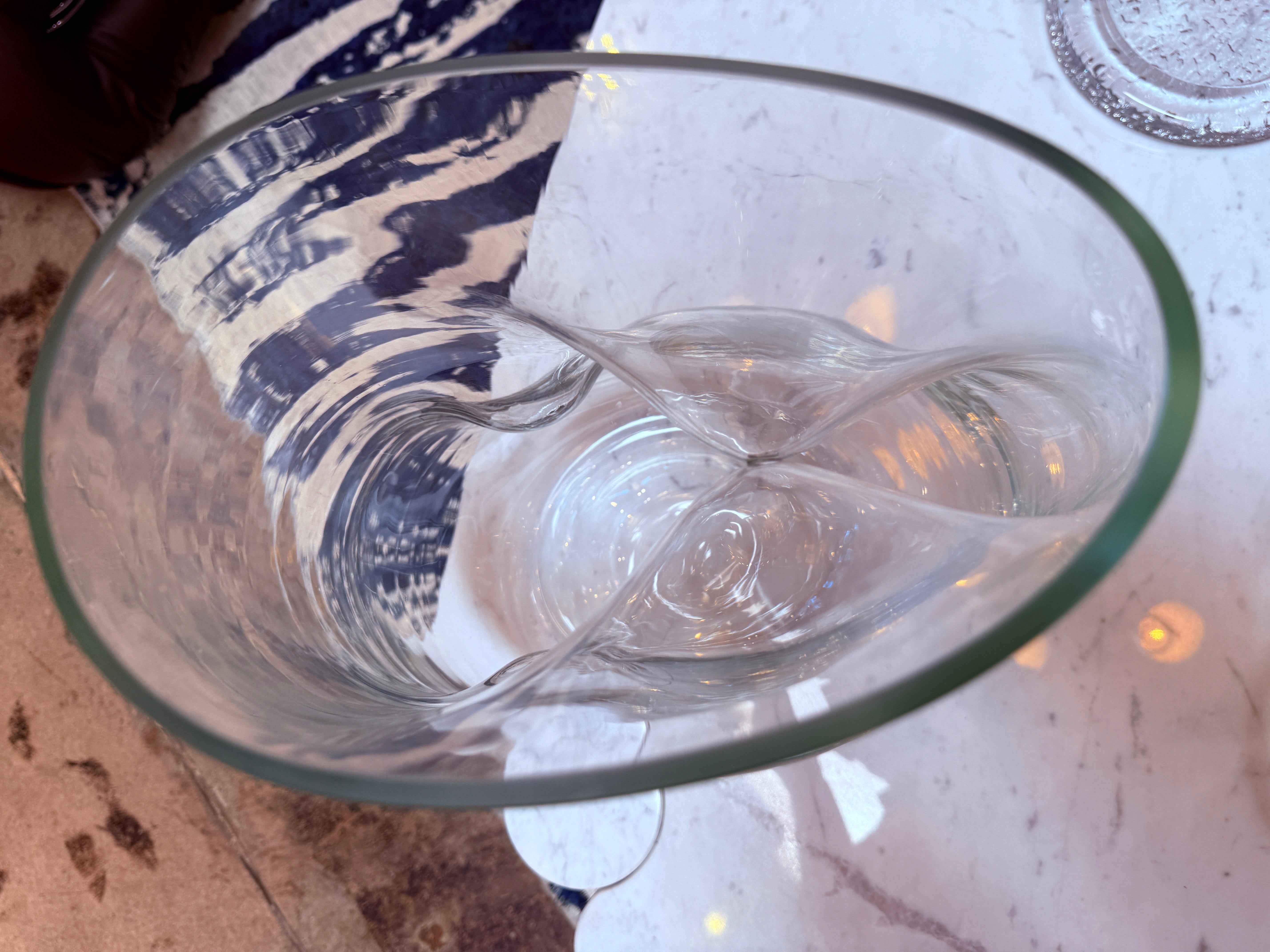 Modern Sculptural Italian Handblown Glass Vase, 1970s For Sale