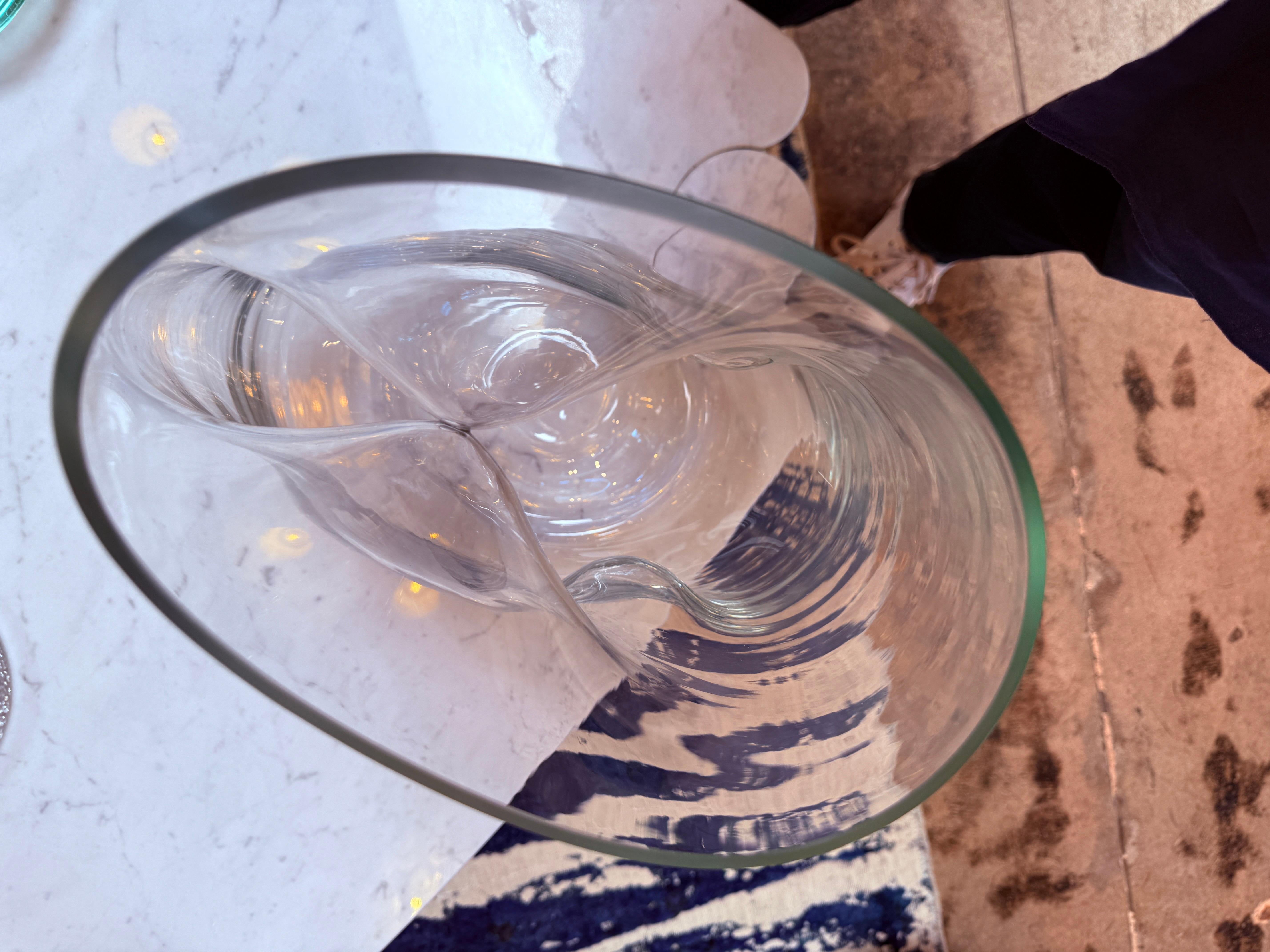 Sculptural Italian Handblown Glass Vase, 1970s For Sale 1