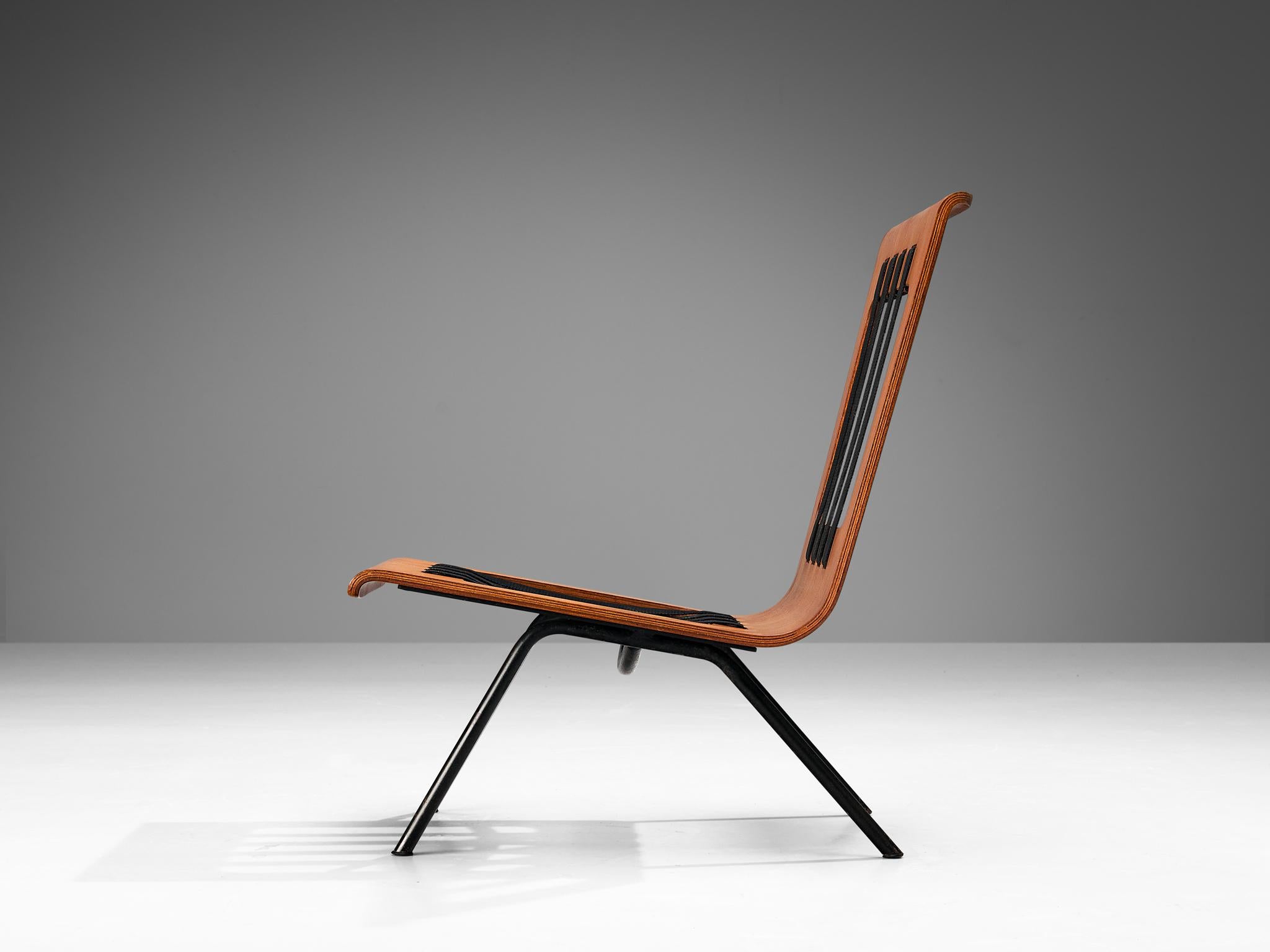 Sculptural Italian Lounge Chair in Bent Teak For Sale 3