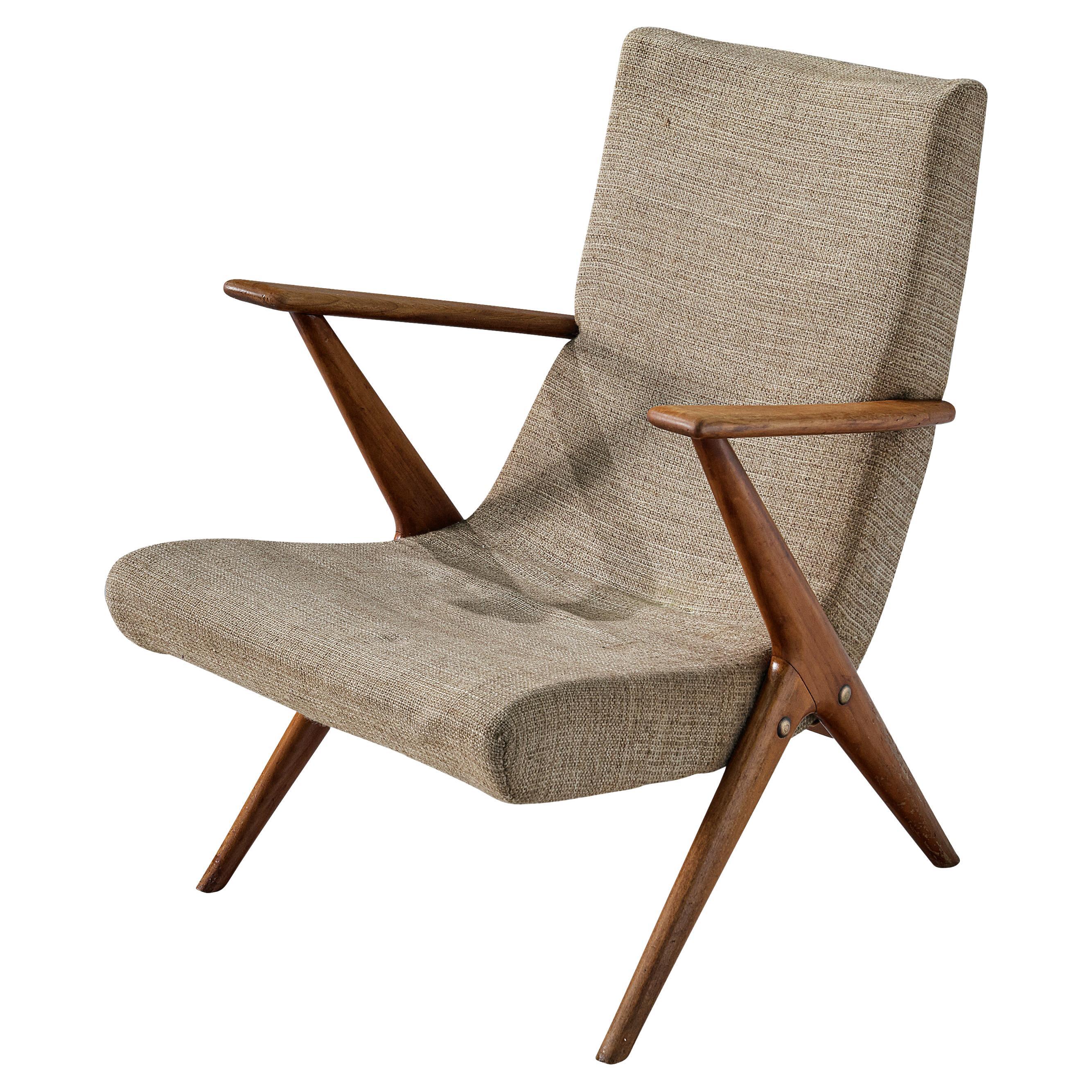 Sculptural Italian Lounge Chair in Cherry