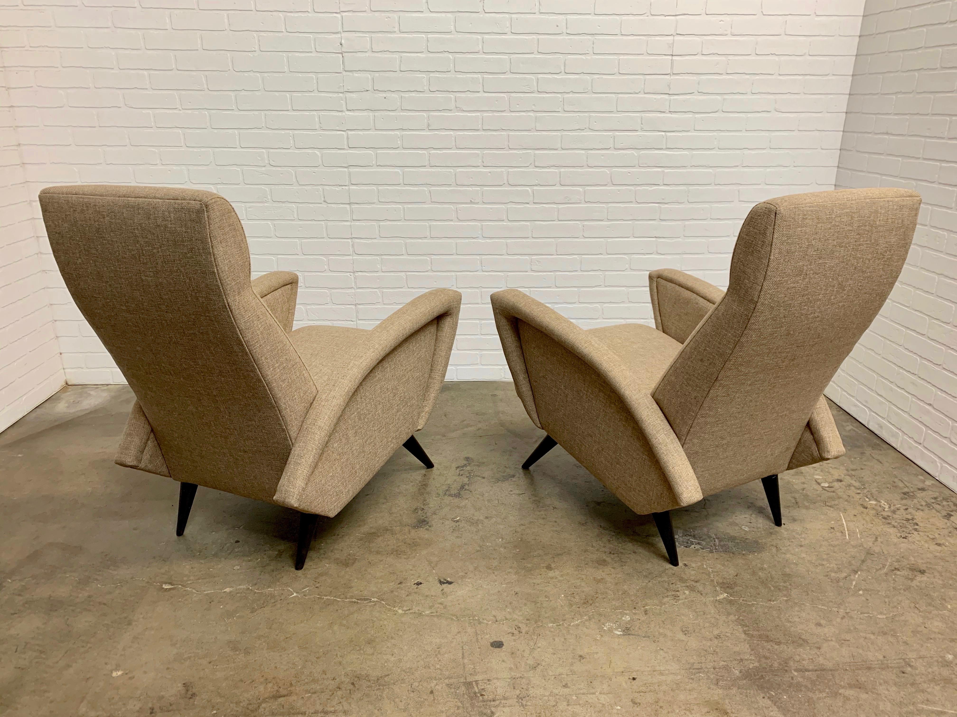 Mid-Century Modern Sculptural Italian Lounge Chairs