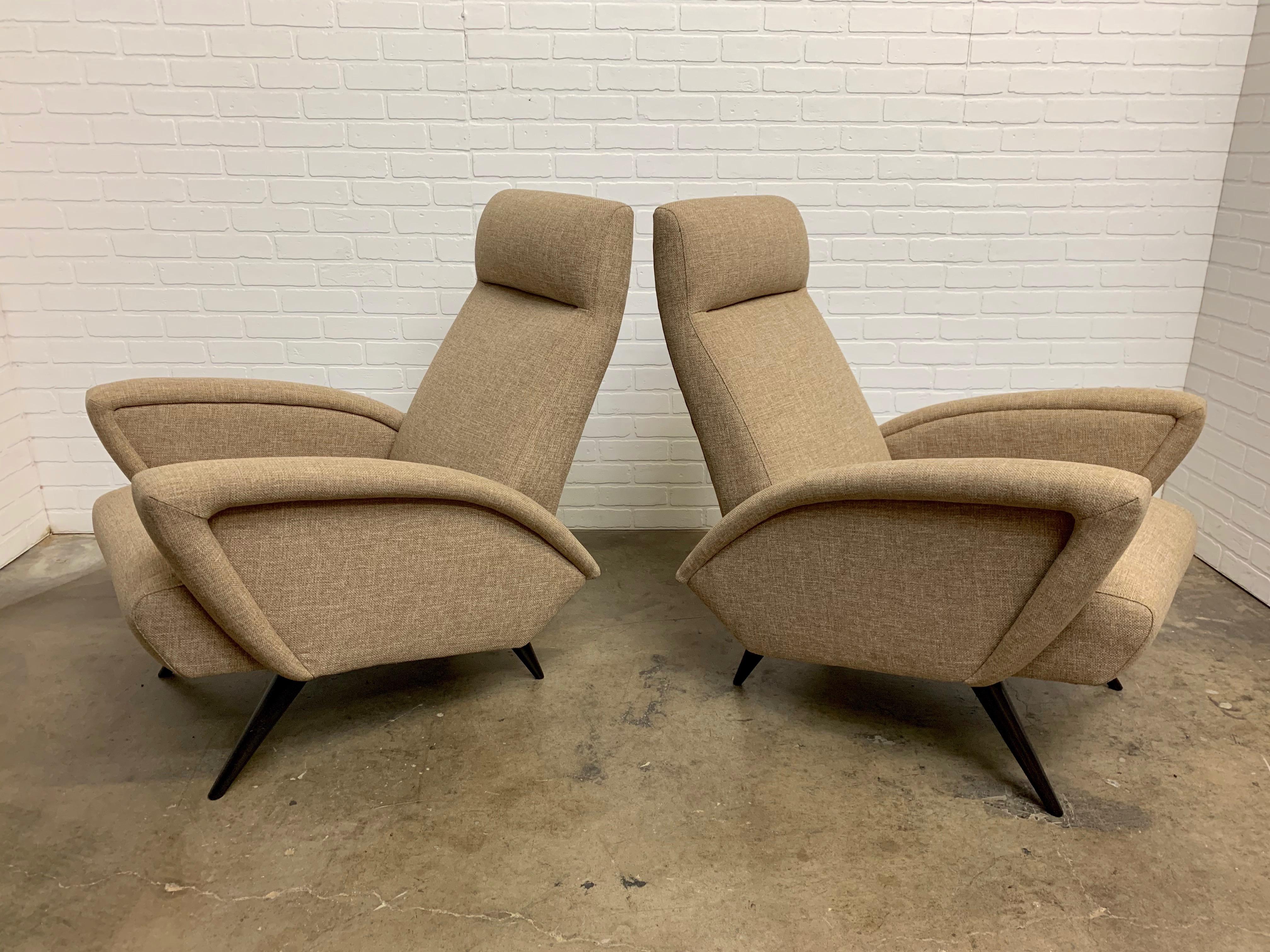 20th Century Sculptural Italian Lounge Chairs For Sale