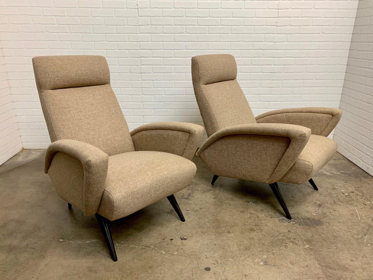 Wood Sculptural Italian Lounge Chairs For Sale