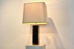 Sculptural Italian Mid-Century Modern Brass Table Lamp with Architectural Form