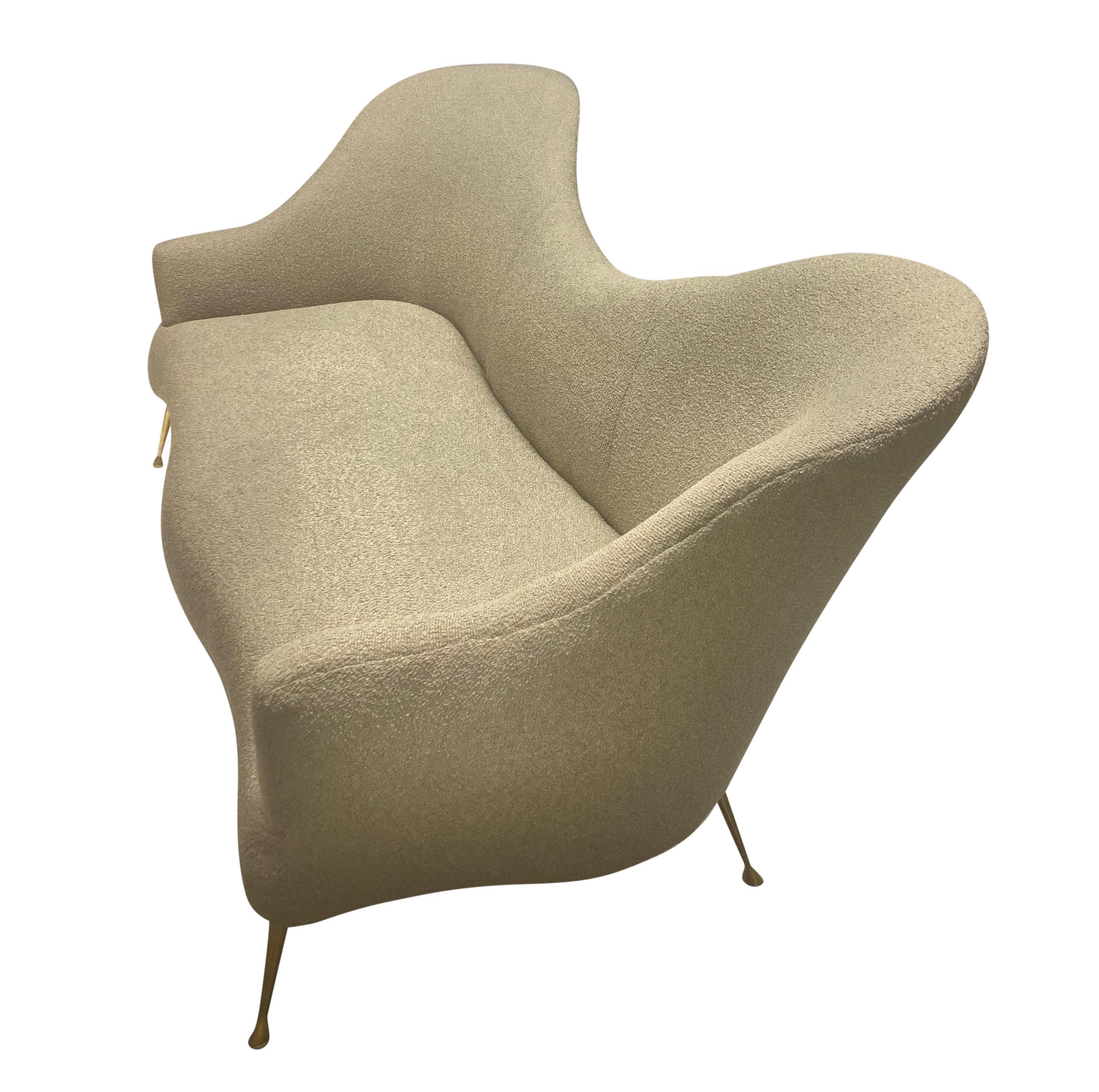 Mid-Century Modern Sculptural Italian Midcentury Sofa For Sale