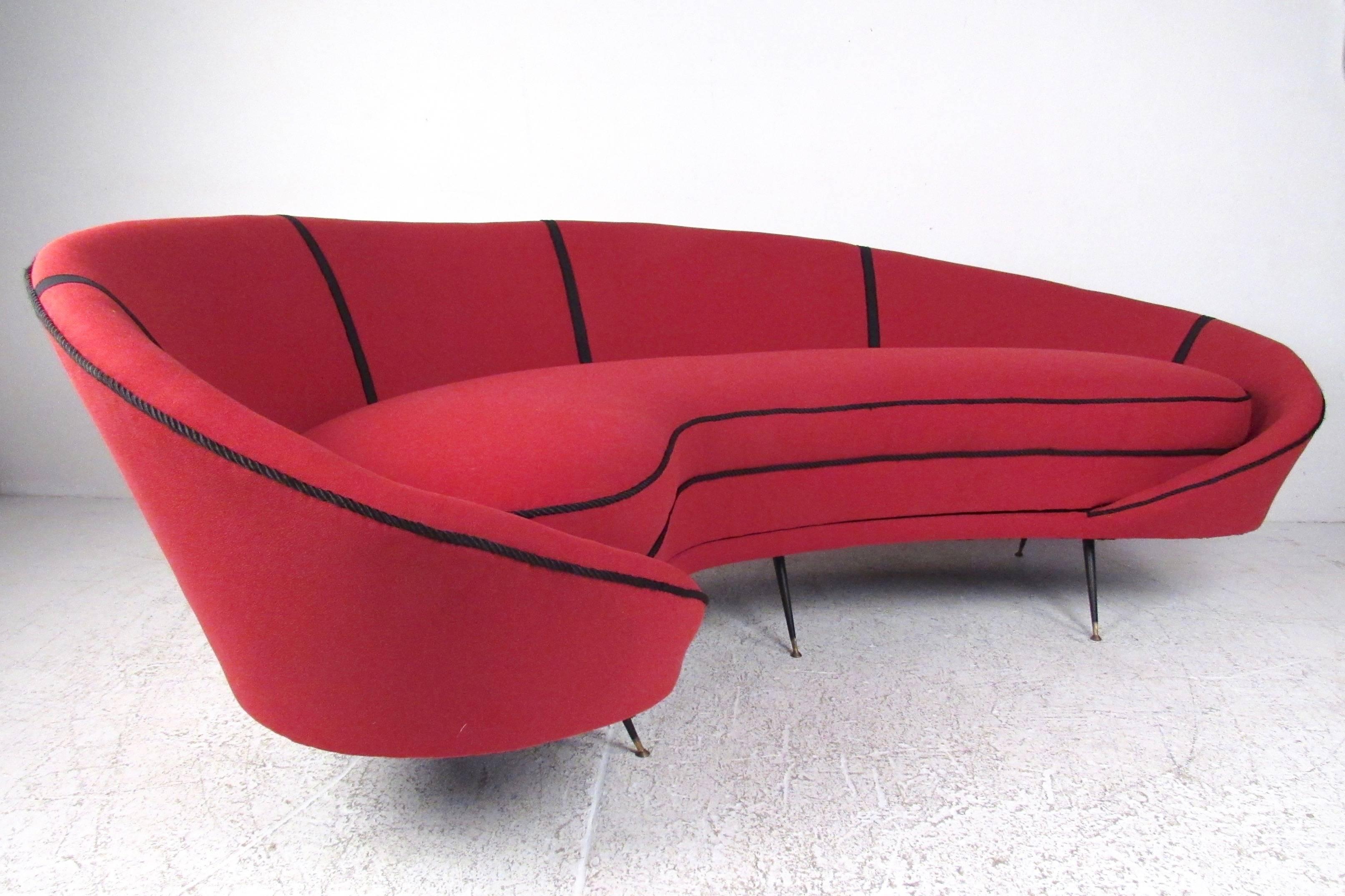 20th Century Sculptural Italian Modern Sofa after Ico Parisi