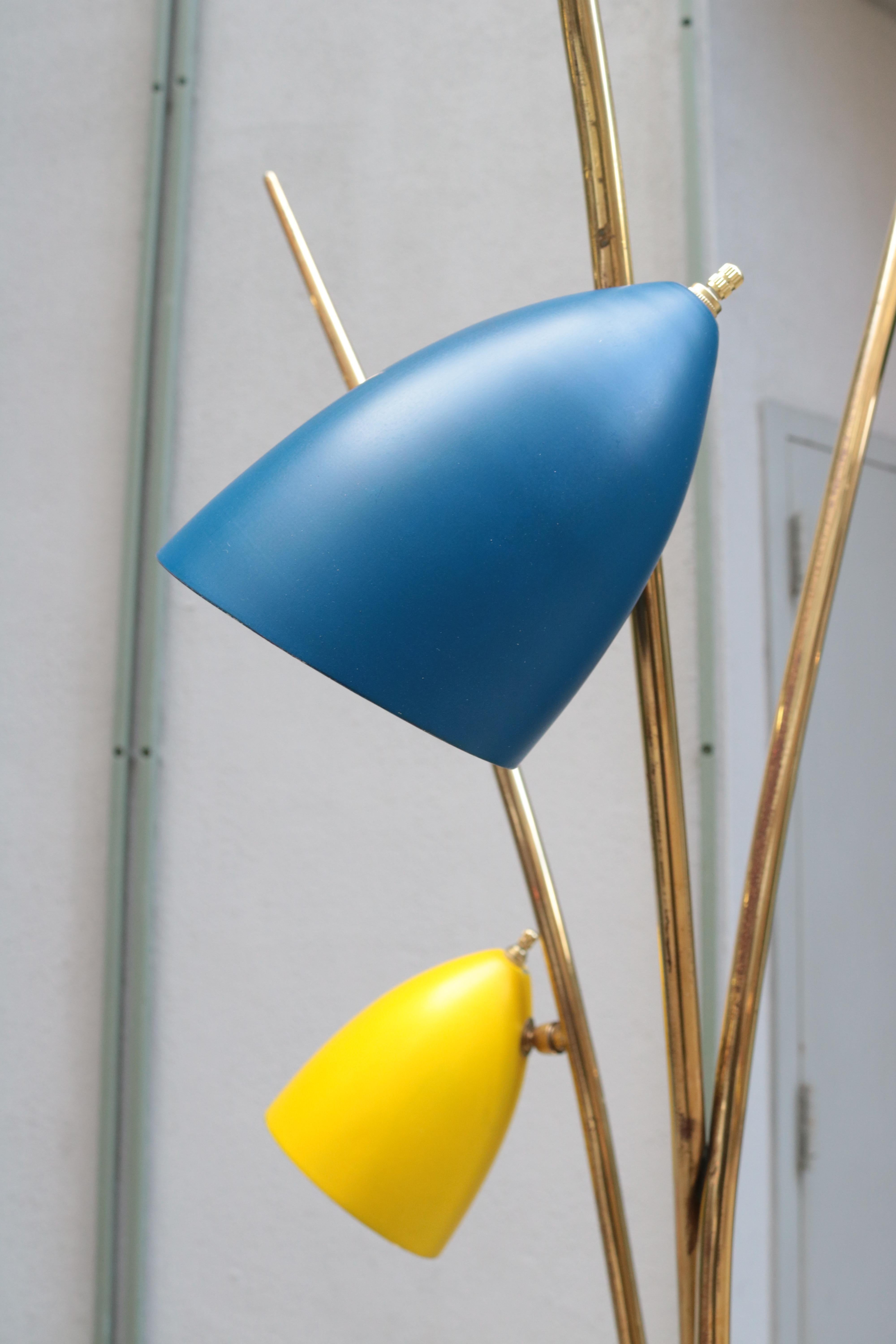 Enameled Sculptural Italian Modernist Floor Lamp