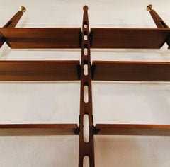 Sculptural Italian Modular Bookcase in solid Teak and Formica, 1960s