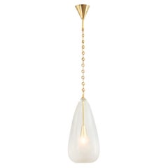 Suspension sculpturale en verre de Murano, verre soufflé à la main et laiton – En stock