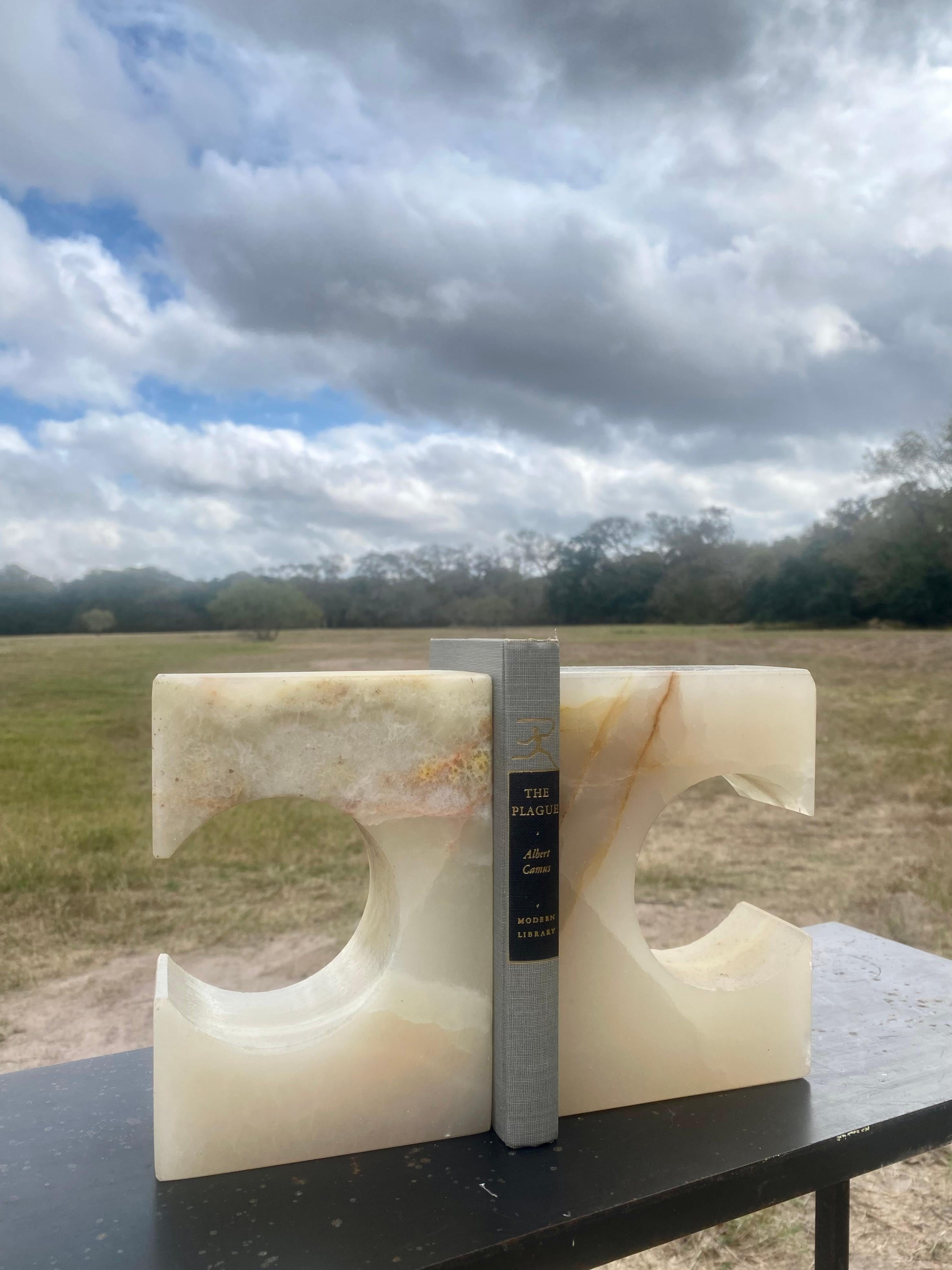 Sculptural Italian Onyx Bookends 4