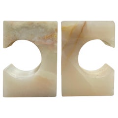 Sculptural Italian Onyx Bookends