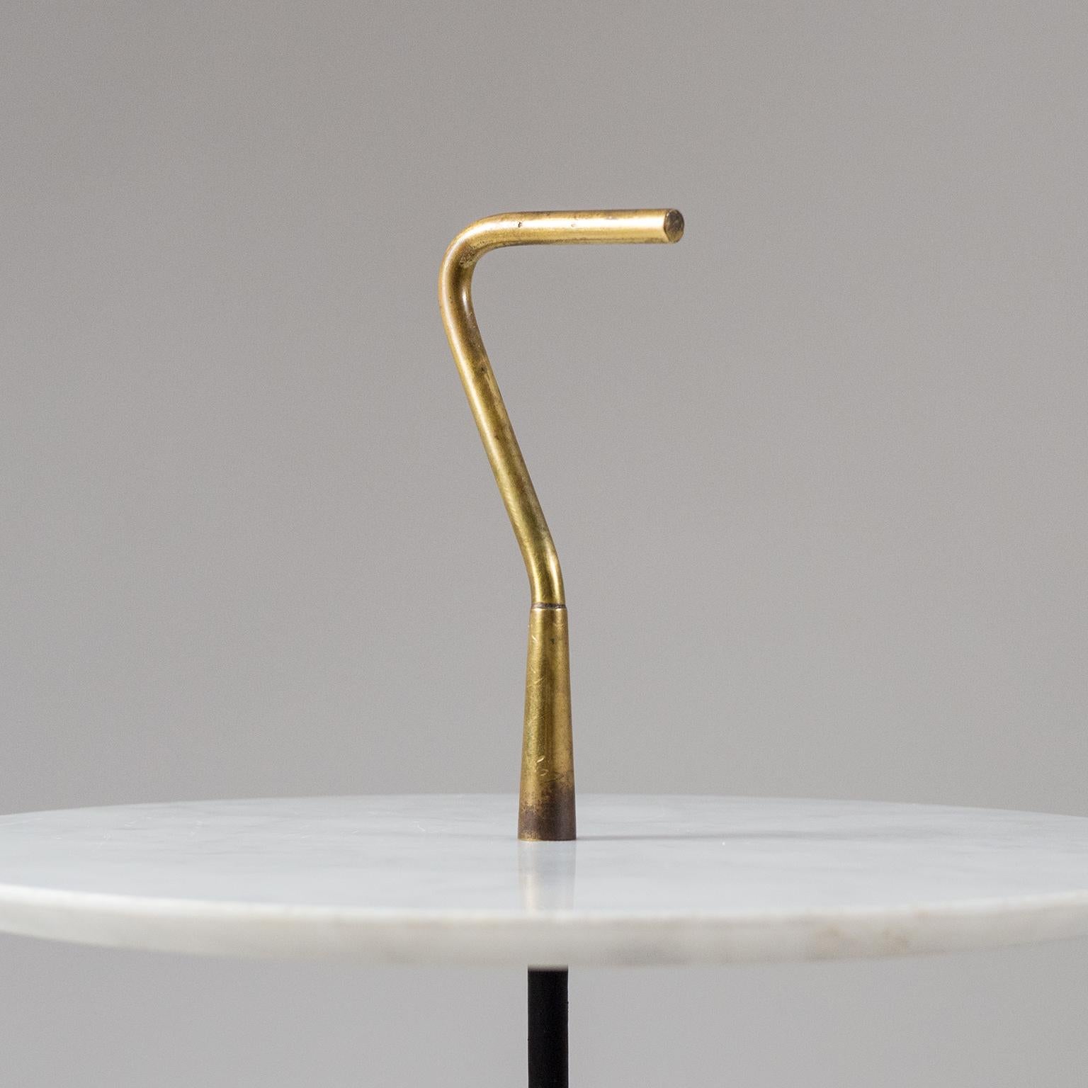 Sculptural Italian Side Table, 1950s, Marble, Brass and Enameled Copper 3