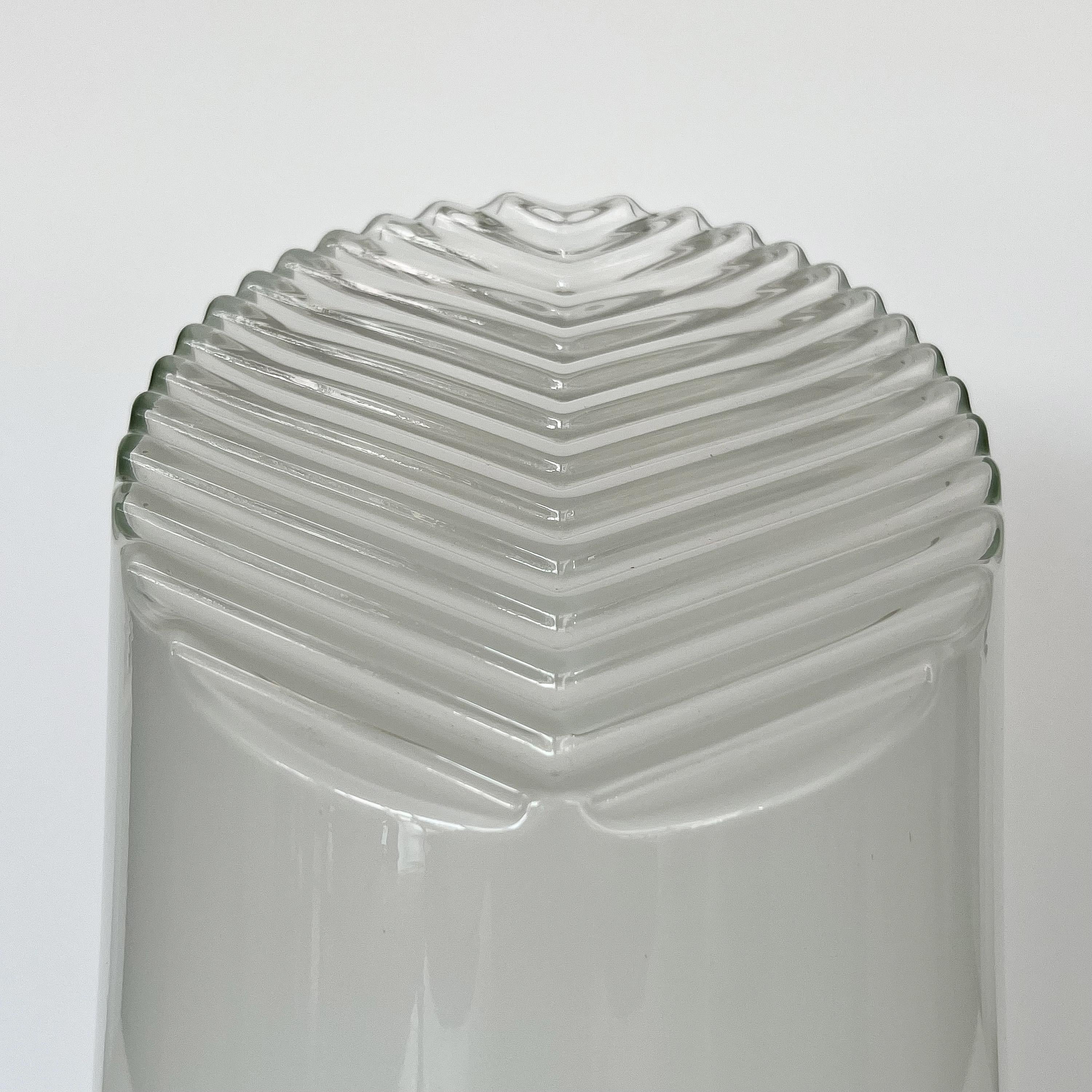  Sculptural Italian White Cased Glass Table Lamp by ITRE 3