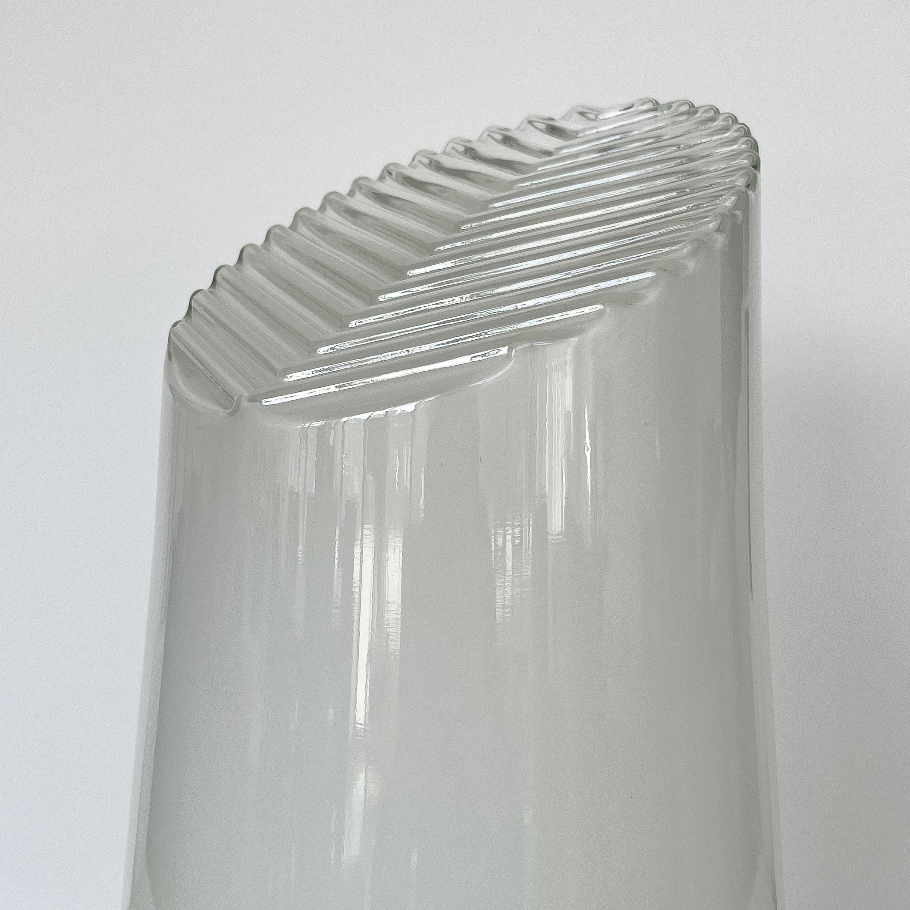  Sculptural Italian White Cased Glass Table Lamp by ITRE 5