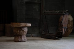 Sculptural Japanese Antique Wabi-Sabi Coffee Table in Keyaki Meiji-Taisho period