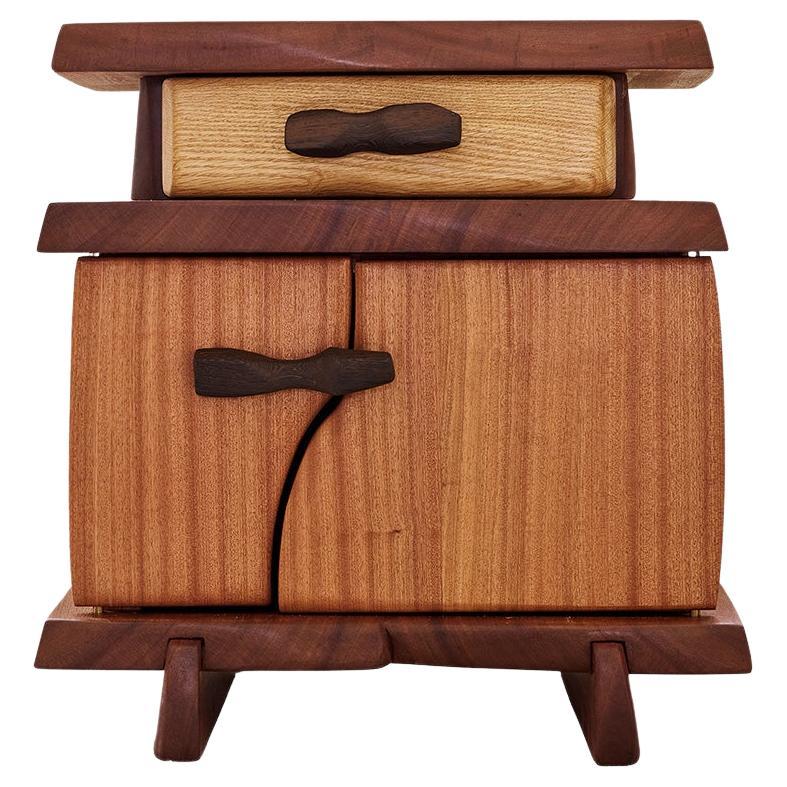 Sculptural Japanese-Inspired Wooden Nightstand by Studio POA