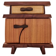 Sculptural Japanese-Inspired Wooden Nightstand by Studio POA