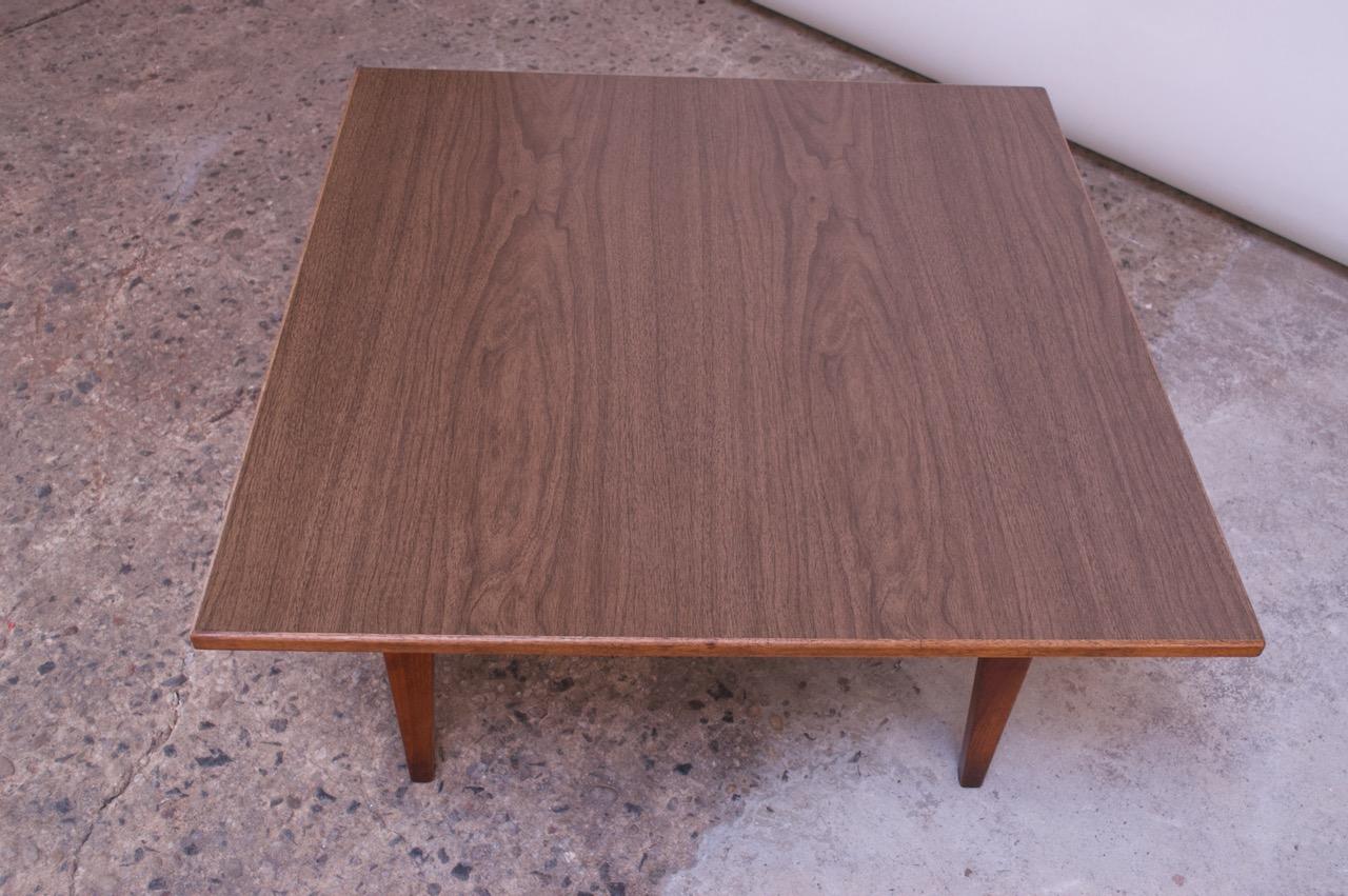 Sculptural Jens Risom Walnut Coffee Table In Good Condition In Brooklyn, NY