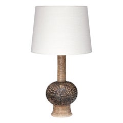 Sculptural Jette Hellerøe Stoneware Table Lamp, Axella Keramik, Denmark, 1960s